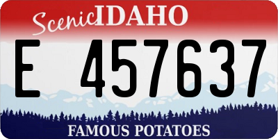 ID license plate E457637