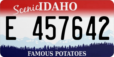 ID license plate E457642