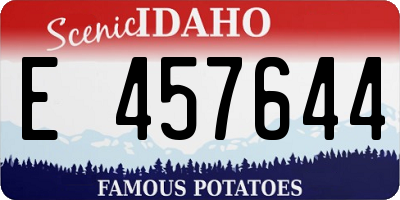 ID license plate E457644