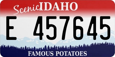 ID license plate E457645