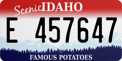 ID license plate E457647