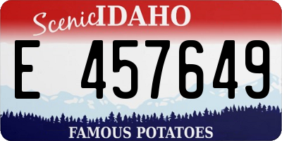 ID license plate E457649