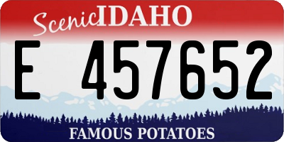 ID license plate E457652