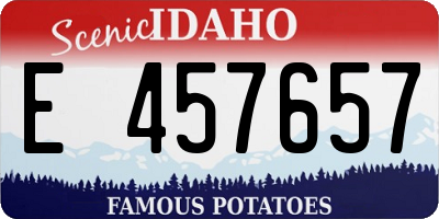 ID license plate E457657