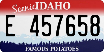 ID license plate E457658