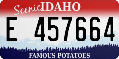 ID license plate E457664