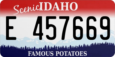 ID license plate E457669