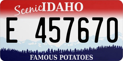 ID license plate E457670