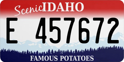 ID license plate E457672