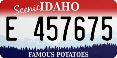 ID license plate E457675