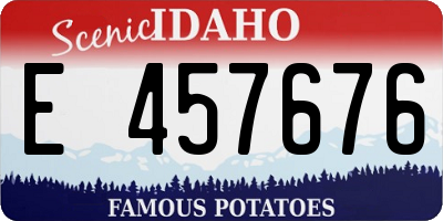 ID license plate E457676