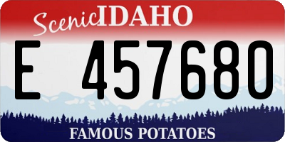 ID license plate E457680