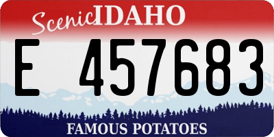 ID license plate E457683