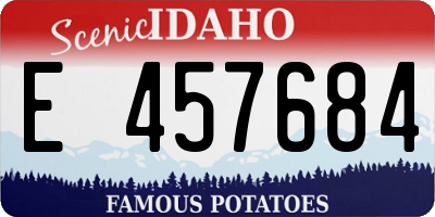 ID license plate E457684