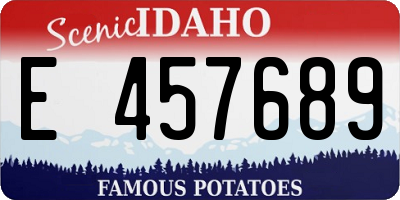 ID license plate E457689