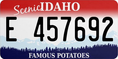 ID license plate E457692