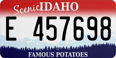 ID license plate E457698