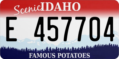 ID license plate E457704