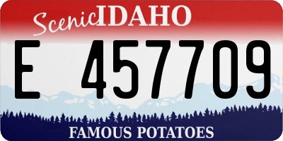 ID license plate E457709