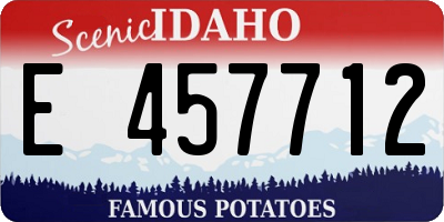 ID license plate E457712