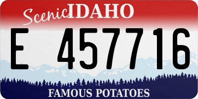 ID license plate E457716