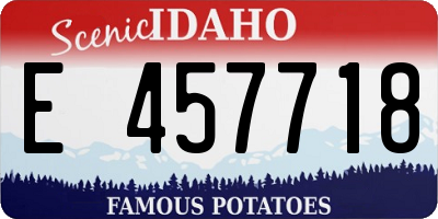 ID license plate E457718