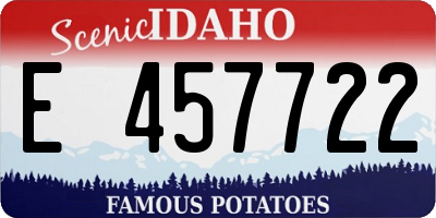 ID license plate E457722