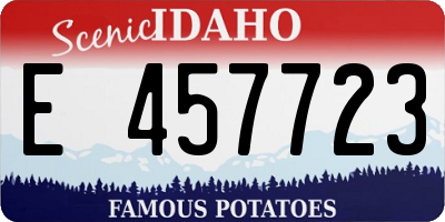 ID license plate E457723
