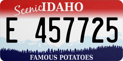 ID license plate E457725