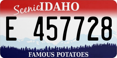 ID license plate E457728