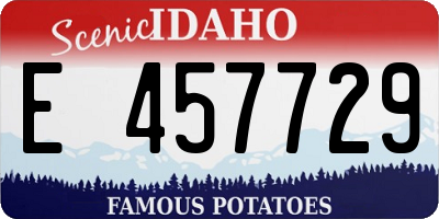 ID license plate E457729