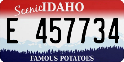 ID license plate E457734