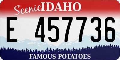 ID license plate E457736
