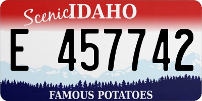 ID license plate E457742