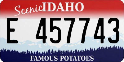 ID license plate E457743