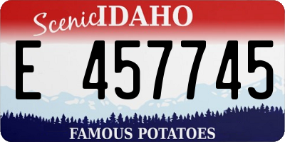 ID license plate E457745