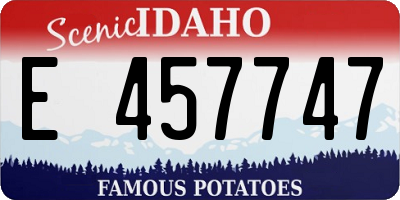 ID license plate E457747