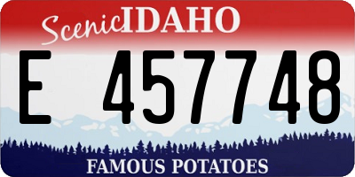 ID license plate E457748