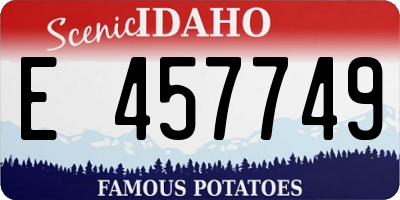 ID license plate E457749