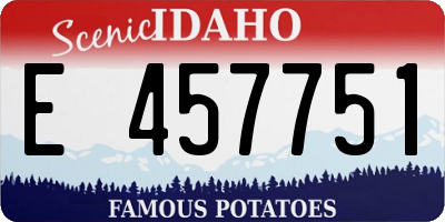 ID license plate E457751