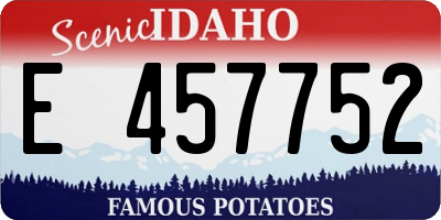 ID license plate E457752