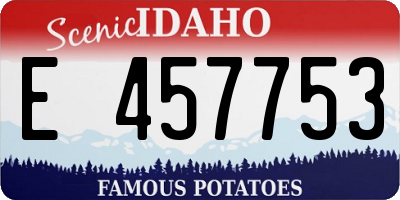 ID license plate E457753