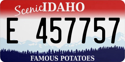 ID license plate E457757