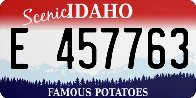 ID license plate E457763