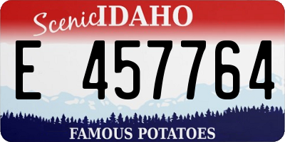 ID license plate E457764