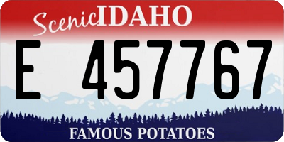 ID license plate E457767