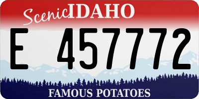 ID license plate E457772