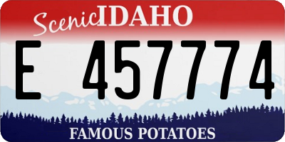 ID license plate E457774