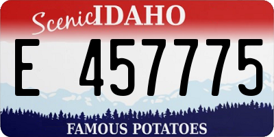 ID license plate E457775