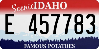 ID license plate E457783